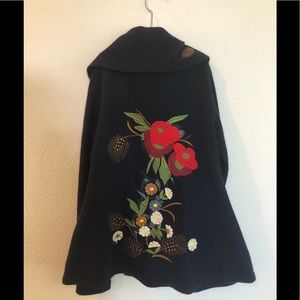 Anthropologie floral embroidered jacket